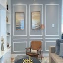 Ver imagem 3 de Kit 24m Boiserie MDF 3CMX15MMX2,40m Liso 300 Branco Moldufama