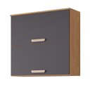 Ver imagem 1 de Armário Aéreo de Cozinha 100%mdf 80cm com 2 Portas Basculantes Bella Mgm Móveis Freijó/titanium