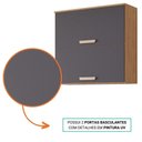 Ver imagem 5 de Armário Aéreo de Cozinha 100%mdf 80cm com 2 Portas Basculantes Bella Mgm Móveis Freijó/titanium