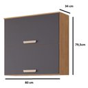 Ver imagem 3 de Armário Aéreo de Cozinha 100%mdf 80cm com 2 Portas Basculantes Bella Mgm Móveis Freijó/titanium
