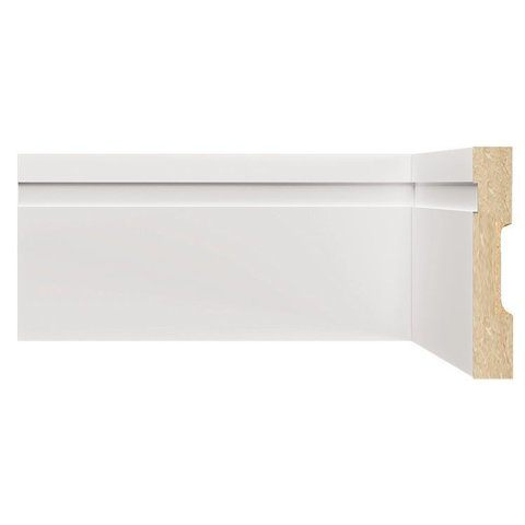 Kit Rodapé MDF 5 Barras Frisadas de 10CMX1,80m Rende 9m Branco/Frisado Moldufama