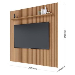 Painel para Tv Home Suspenso Ripado Niágara 2500 Mm Freijó– Colibri - 5