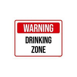 Placa Decorativa - Warning Drinking Zone 27X35 - 1