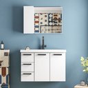 Ver imagem 3 de Espelheira Banheiro Aço 73cm Armário Branco - P102911 - Cozimax Espelheira Banheiro Aço 73cm Armario