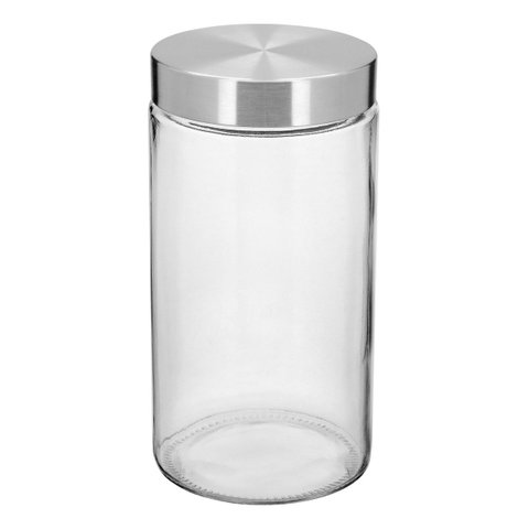 Round Pote Porta Mantimentos 22x11x11cm 1,3l Vidro Transparente