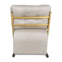 Ver imagem 6 de Kit 2 Poltronas Luxo Aurora Linho Base de Ferro Dourado - Pallazio
