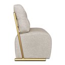 Ver imagem 5 de Kit 2 Poltronas Luxo Aurora Linho Base de Ferro Dourado - Pallazio