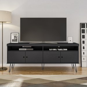 Rack para TV até 75 Polegadas Tampo em Tamburato Pés de Metal Liberty