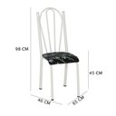 Ver imagem 2 de Kit 4 Cadeiras de Cozinha Alasca Estampado Preto Florido Pés de Ferro Branco - Pallazio