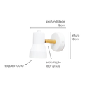 Ver imagem 5 de Luminária de Parede Arandela Articulada Spot Minna Branco