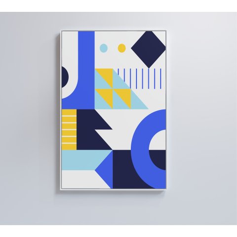 Quadro Geométrico Colorido 13 - 40x60 Cm - Vidro Impresso
