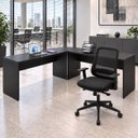 Ver imagem 1 de Mesa de Escritório em L 140x60cm com Conexão + Cadeira de Escritório Netflex Ergonômica Reclinável