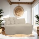 Ver imagem 2 de Sofa Organico Curvo 2 Lugares 145 Cm Boucle Creme