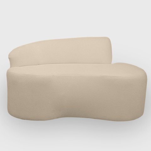Sofa Organico Curvo 2 Lugares 145 Cm Boucle Creme