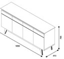 Ver imagem 5 de Buffet Classic Luxo 4 Portas 185 cm Imcal