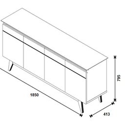 Buffet Classic Luxo 4 Portas 185 cm Imcal  - 5