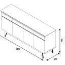 Ver imagem 5 de Buffet Classic Luxo 4 Portas 185 cm Imcal