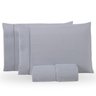 Jogo de Lençol 03 Peças 400 Fios Cama Casal Queen Ponto Palito Micropercal - Cinza - 1