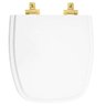 Assento Sanitário Laqueado Soft Close City Branco para Vaso Celite com Ferragem Dourada - 1