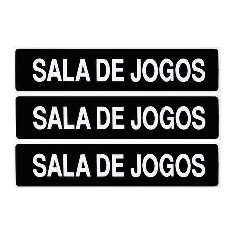 Combo 6 Placas Sinalização Sala de Jogos 30x7 - A-427/1 F9e