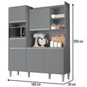 Ver imagem 2 de Kit Armário Cozinha Compacta Isabel 5 Portas Ajl Móveis - Cinza