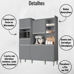 Kit Armário Cozinha Compacta Isabel 5 Portas Ajl - 3