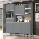 Ver imagem 7 de Kit Armário Cozinha Compacta Isabel 5 Portas Ajl Móveis - Cinza