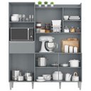 Ver imagem 4 de Kit Armário Cozinha Compacta Isabel 5 Portas Ajl Móveis - Cinza
