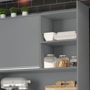 Ver imagem 6 de Kit Armário Cozinha Compacta Isabel 5 Portas Ajl Móveis - Cinza