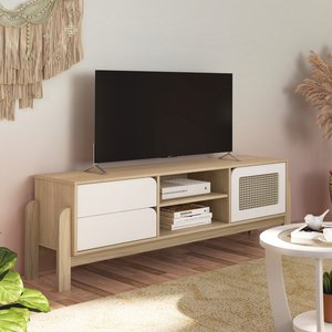 Rack para Tv até 60 Polegadas com Impressão em Palha Nature