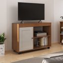 Ver imagem 1 de Rack para TV até 49 Polegadas MDF 91cm Rodizios Sampa Artely Cinamomo/ Off White