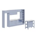 Ver imagem 4 de Cozinha Planejada 10 Peças com Tampo e Cristaleira e Ilha Marselha CabeCasa MadeiraOriginals Azul/Sereno