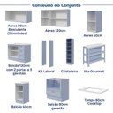 Ver imagem 7 de Cozinha Planejada 10 Pç c/ Tampo e Cristaleira e Ilha Marselha CabeCasa MadeiraOriginals Azul/Sereno
