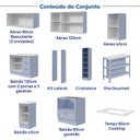 Ver imagem 7 de Cozinha Planejada 10 Peças com Tampo e Cristaleira e Ilha Marselha CabeCasa MadeiraOriginals Azul/Sereno
