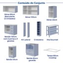 Ver imagem 4 de Cozinha Modulada 10 Peças com Tampo e Cristaleira e Ilha Marselha CabeCasa MadeiraOriginals