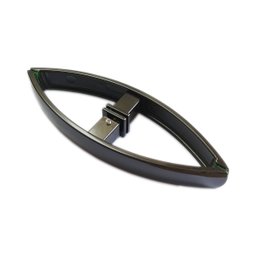 Puxador curvo com 1 furo 27cm para porta de vidro e portão - Bronze - 1