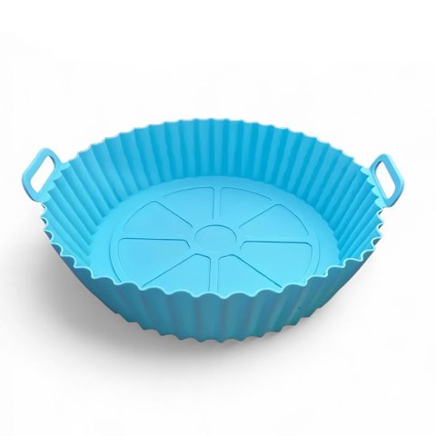 Forma de Silicone Azul 16x4,5cm Reutilizável Antiaderente para Airfryer e Forno