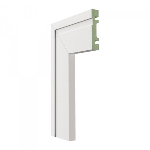 Kit com 10 Guarnição de MDF 7cm x 15mm x 2,40m com Friso Moldufama 702 Branco