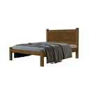 Ver imagem 3 de Cama Casal em MDF Prisma 100% MDF Jequitibá/Off White Marrom