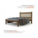 Ver imagem 5 de Cama Casal em MDF Prisma 100% MDF Jequitibá/Off White Marrom