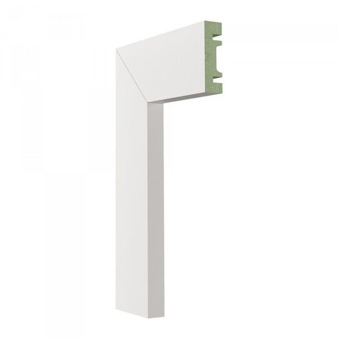 Kit com 5 Guarnição de MDF 5cm x 15mm x 2,40m Liso Moldufama 501 Branco