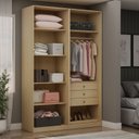 Ver imagem 1 de Guarda Roupa Closet Aberto 3 Gavetas 100% MDF Infinity Bege/Savana