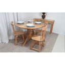Ver imagem 4 de Mesa de Jantar Redonda 110cm Pé Central Madeira Maciça Natural Gardênia Yescasa Bege/Marrom