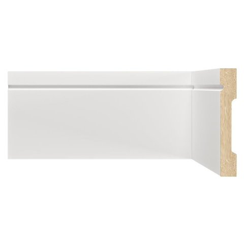Kit com 15 Rodapé de MDF 10CMX15MMX2,40m com Friso 1003 Branco Moldufama