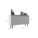 Ver imagem 4 de Buffet 3 Portas 136cm Retrô Elza Yescasa Branco
