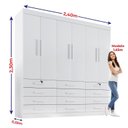Ver imagem 5 de Guarda Roupa Casal MDF 6 Portas 12 Gavetas Marselha Plus