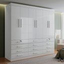 Ver imagem 1 de Guarda Roupa Casal MDF 6 Portas 12 Gavetas Marselha Plus Branco