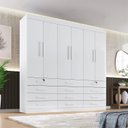 Ver imagem 2 de Guarda Roupa Casal MDF 6 Portas 12 Gavetas Marselha Plus