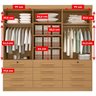Guarda Roupa Casal MDF 6 Portas 12 Gavetas Marselha Plus - 11