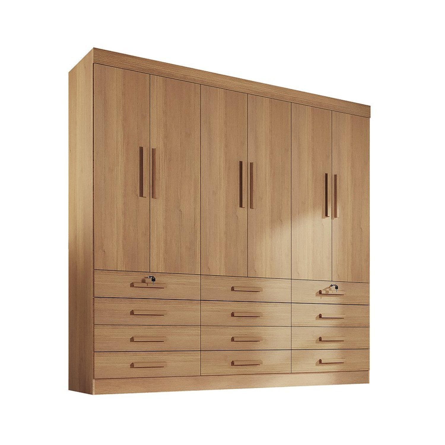 Guarda Roupa Casal MDF 6 Portas 12 Gavetas Marselha Plus - 4